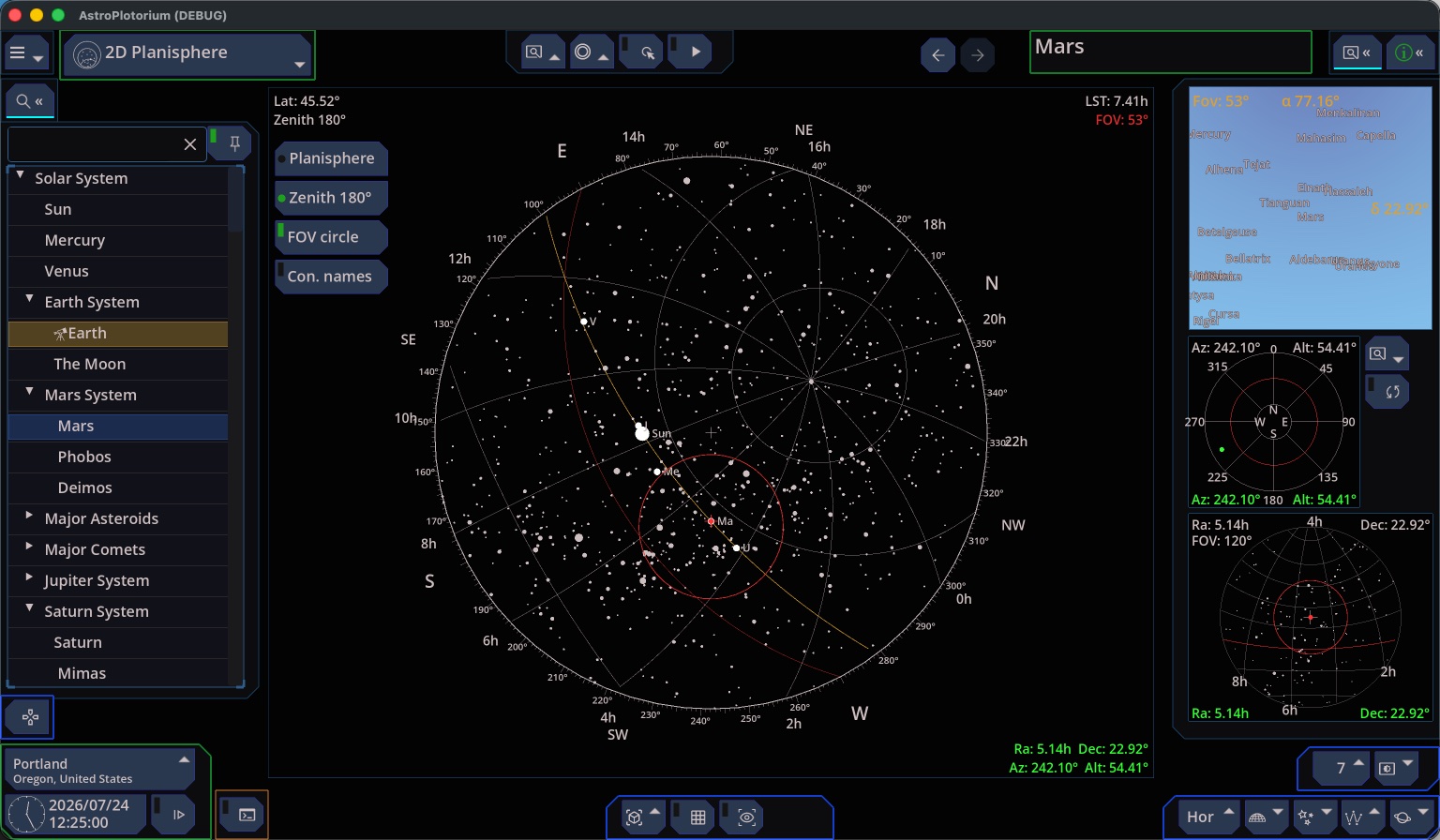Planisphere - Zenith 180°
