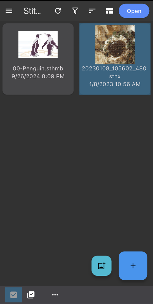 Imported file in the file manager