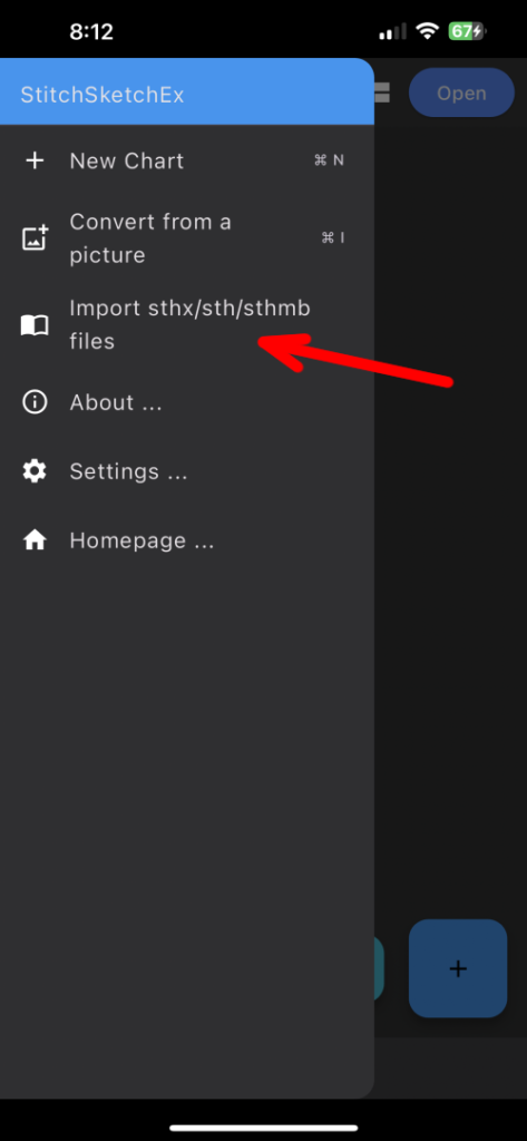 Open the StitchSketchEx menu